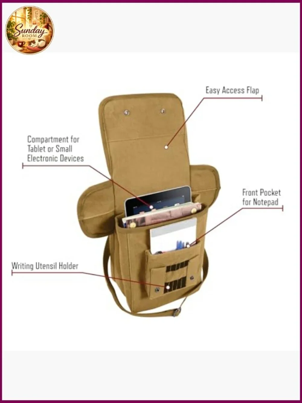 Canvas Map Case Shoulder Bag – Rugged Crossbody EDC Utility Storage